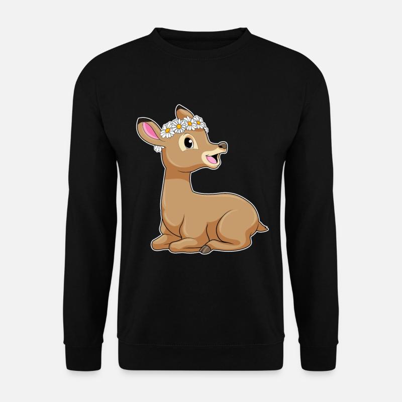 Reh Gänseblümchen - Unisex Pullover - Schwarz
