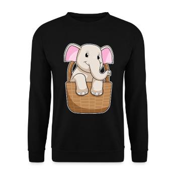 Elephant Basket - Unisex Sweatshirt - black - Front - Alina (178cm) & Michal (187cm)