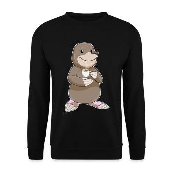 Maulwurf Kaffee Tasse - Unisex Pullover - Schwarz - Vorne - Alina (178cm) & Michal (187cm)
