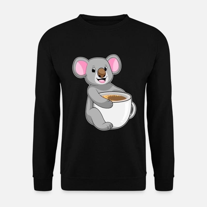 Koala Kaffee Tasse - Unisex Pullover - Schwarz