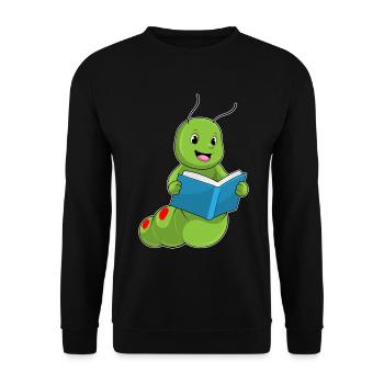 Livre de nerds chenilles - Sweat-shirt Unisexe - noir - Devant - Alina (178cm) & Michal (187cm)