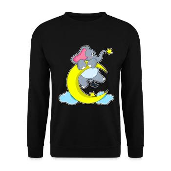 Elephant Moon - Unisex Sweatshirt - black - Front - Alina (178cm) & Michal (187cm)