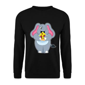 Elephant Pizza - Unisex Sweatshirt - black - Front - Alina (178cm) & Michal (187cm)