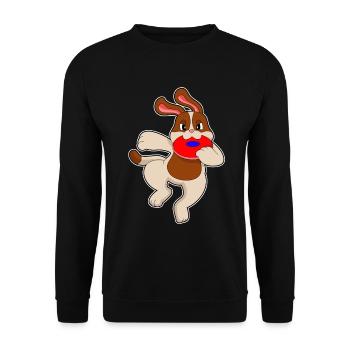 Frisbee chien - Sweat-shirt Unisexe - noir - Devant - Alina (178cm) & Michal (187cm)