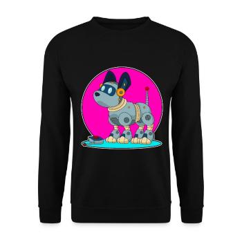 Robot Chien - Sweat-shirt Unisexe - noir - Devant - Alina (178cm) & Michal (187cm)