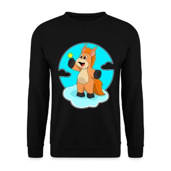 Nuages de cheval - Sweat-shirt Unisexe - noir - Devant - Alina (178cm) & Michal (187cm)