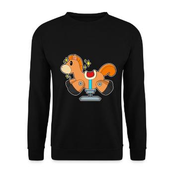 Cute Rocking Horse - Unisex Sweatshirt - black - Front - Alina (178cm) & Michal (187cm)