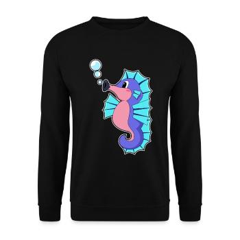 Hippocampe mignon - Sweat-shirt Unisexe - noir - Devant - Alina (178cm) & Michal (187cm)