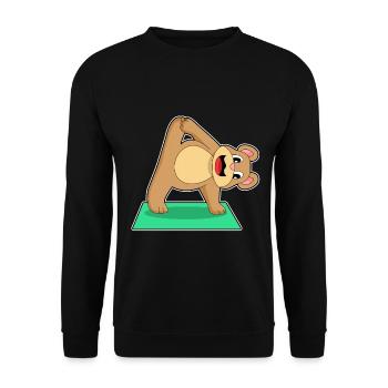 Bär Yoga Fitness Gymnastik - Unisex Pullover - Schwarz - Vorne - Alina (178cm) & Michal (187cm)
