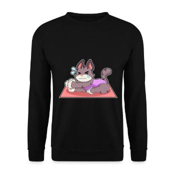 Gymnastique de fitness yoga pour chats - Sweat-shirt Unisexe - noir - Devant - Alina (178cm) & Michal (187cm)