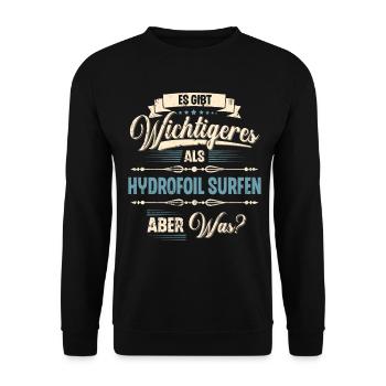 Hydrofoil Surfing Surf Surfer Hydrofoil Surfen - Unisex Pullover - Schwarz - Vorne - Alina (178cm) & Michal (187cm)
