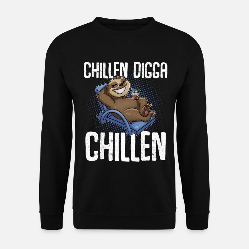 Chillen Digga Chillen Faultier - Unisex Pullover - Schwarz