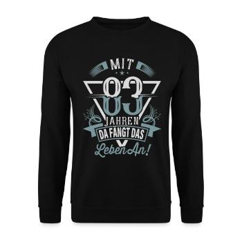 83. Geburtstag Da Fängt Das Leben An - Unisex Pullover - Schwarz - Vorne - Alina (178cm) & Michal (187cm)