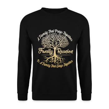 Family Reunion Eine Familie die miteinander betet - Unisex Pullover - Schwarz - Vorne - Alina (178cm) & Michal (187cm)