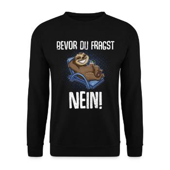 Bevor Du Fragst Nein! - Unisex Pullover - Schwarz - Vorne - Alina (178cm) & Michal (187cm)
