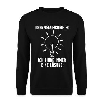 Ausbaufacharbeiter Beruf Ausbildung - Unisex Pullover - Schwarz - Vorne - Alina (178cm) & Michal (187cm)