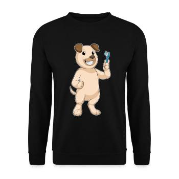 Dog Toothbrush - Unisex Sweatshirt - black - Front - Alina (178cm) & Michal (187cm)