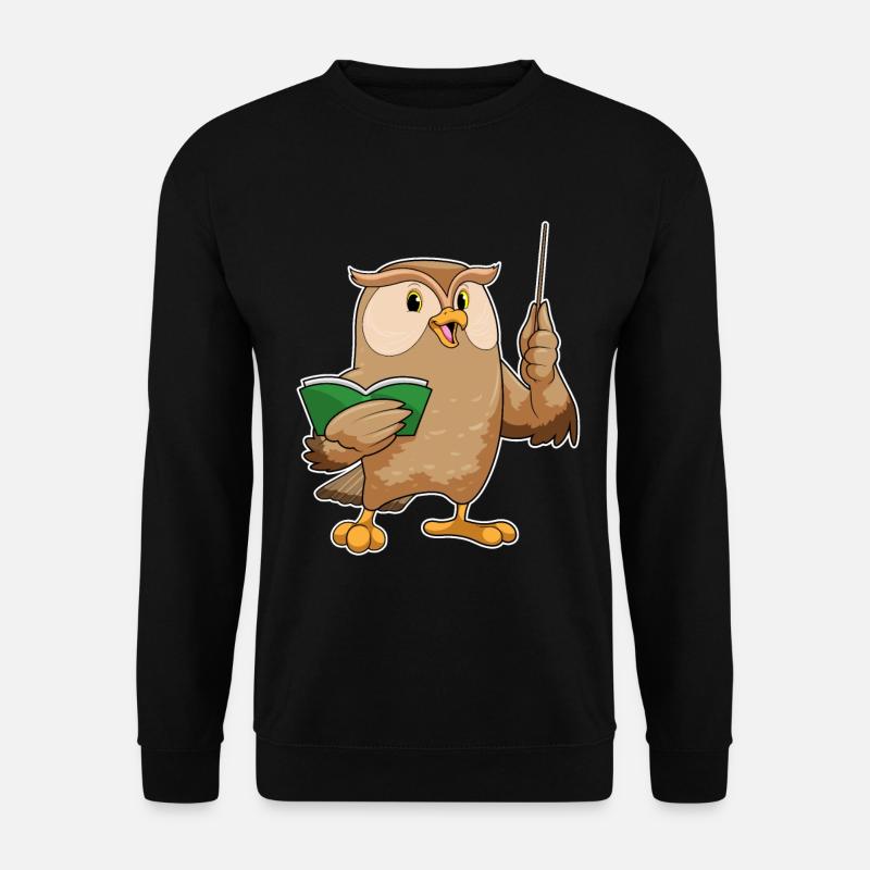 Owl teacher pointer school - Unisex Sweatshirt - black