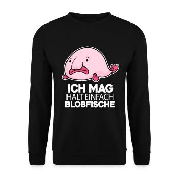 Blobfisch - Unisex Pullover - Schwarz - Vorne - Alina (178cm) & Michal (187cm)