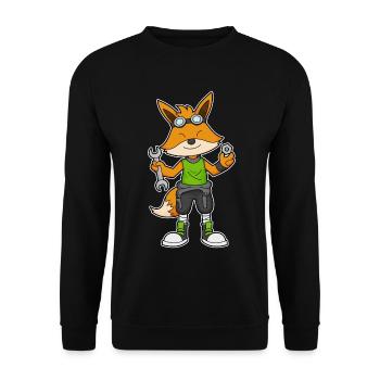 Fuchs Mechanic Wrench Workshop - Unisex Sweatshirt - black - Front - Alina (178cm) & Michal (187cm)
