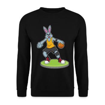 Bunny Basketball Player Basketball - Unisex Sweatshirt - black - Front - Alina (178cm) & Michal (187cm)
