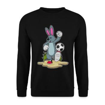 Bunny Soccer Player Soccer - Unisex Sweatshirt - black - Front - Alina (178cm) & Michal (187cm)