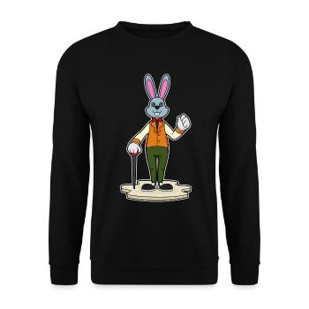 Bunny Pensioner Walking Stick - Unisex Sweatshirt - black - Front - Alina (178cm) & Michal (187cm)