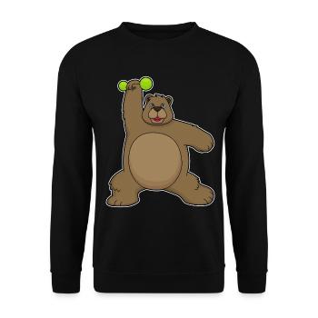 Bodybuilding Bear Bodybuilding avec haltères - Sweat-shirt Unisexe - noir - Devant - Alina (178cm) & Michal (187cm)
