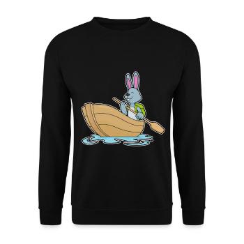 Bunny Small Boat - Unisex Sweatshirt - black - Front - Alina (178cm) & Michal (187cm)