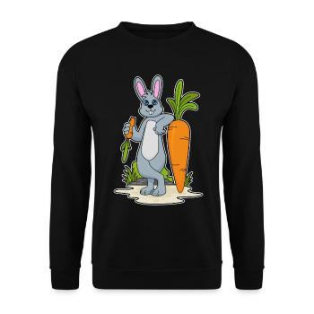 Bunny Carrot - Unisex Sweatshirt - black - Front - Alina (178cm) & Michal (187cm)