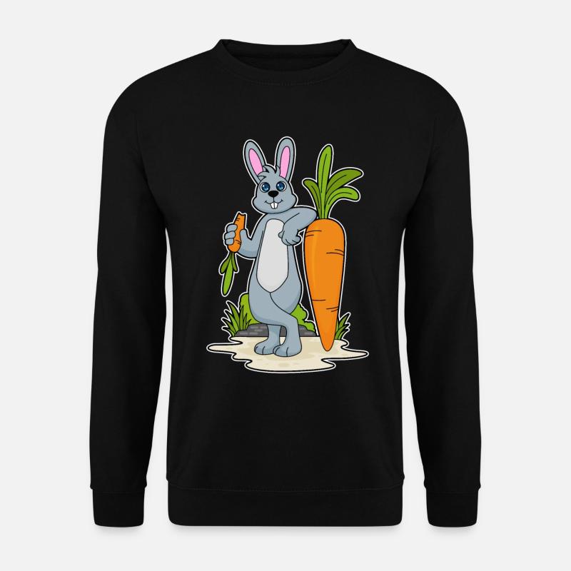 Hase mit Karotte - Unisex Pullover - Schwarz