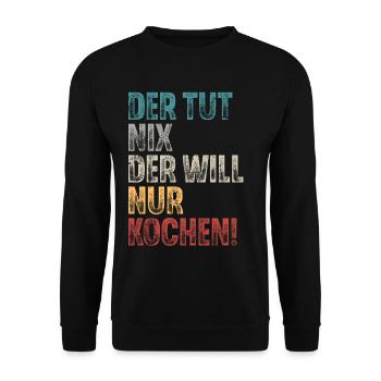 Koch - Unisex Pullover - Schwarz - Vorne - Alina (178cm) & Michal (187cm)