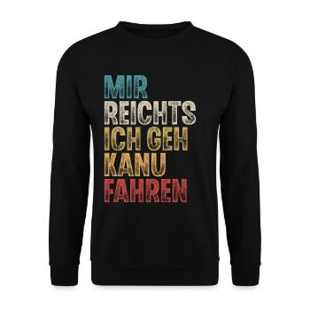 Kanu Kanufahrer Kanufahren - Unisex Pullover - Schwarz - Vorne - Alina (178cm) & Michal (187cm)