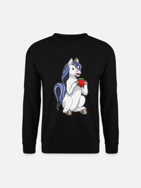 Licorne Fraise - Sweat-shirt Unisexe - noir