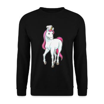 Unicorn Chef Chef Hat Cooking - Unisex Sweatshirt - black - Front - Alina (178cm) & Michal (187cm)