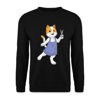 Ciseaux de coiffeur pour chat - Sweat-shirt Unisexe - noir - Devant - Alina (178cm) & Michal (187cm)