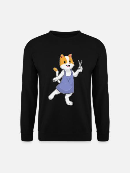 Ciseaux de coiffeur pour chat - Sweat-shirt Unisexe - noir