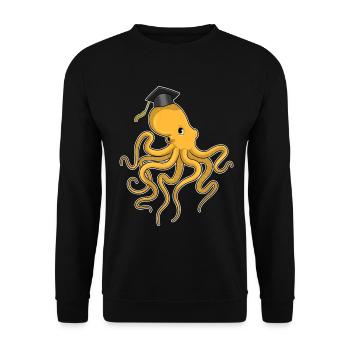 Octopus Student Diploma University - Unisex Sweatshirt - black - Front - Alina (178cm) & Michal (187cm)