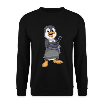 Peigne de coiffeur Pingouin - Sweat-shirt Unisexe - noir - Devant - Alina (178cm) & Michal (187cm)