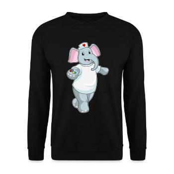 Elefant Krankenschwester Medizin - Unisex Pullover - Schwarz - Vorne - Alina (178cm) & Michal (187cm)