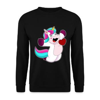 Unicorn Heart - Unisex Sweatshirt - black - Front - Alina (178cm) & Michal (187cm)