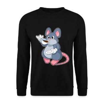 Maus Kaffee Tasse - Unisex Pullover - Schwarz - Vorne - Alina (178cm) & Michal (187cm)