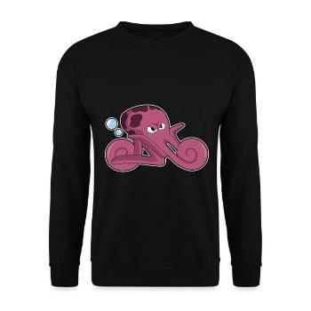Octopus Motorcycle - Unisex Sweatshirt - black - Front - Alina (178cm) & Michal (187cm)