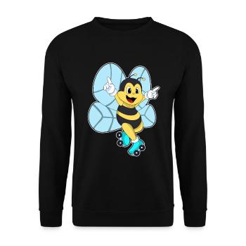 Biene Rollschuhfahren Rollschuhe - Unisex Pullover - Schwarz - Vorne - Alina (178cm) & Michal (187cm)