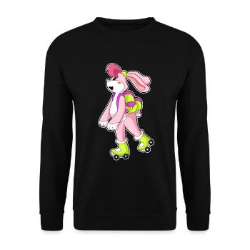Hase Rollschuhfahren Rollschuhe - Unisex Pullover - Schwarz - Vorne - Alina (178cm) & Michal (187cm)