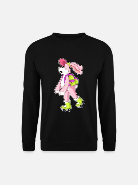 Rabbit Roller Skating Roller Skates - Unisex Sweatshirt - black
