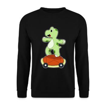Turtle Skater Skateboard - Unisex Sweatshirt - black - Front - Alina (178cm) & Michal (187cm)