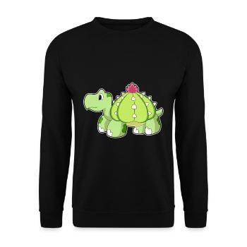 Turtle Cactus - Unisex Sweatshirt - black - Front - Alina (178cm) & Michal (187cm)