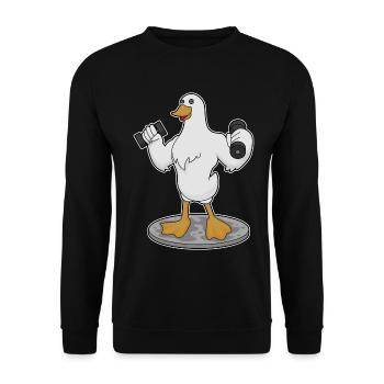 Dumbbells Bodybuilding Canard - Sweat-shirt Unisexe - noir - Devant - Alina (178cm) & Michal (187cm)