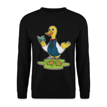 École de lecture des professeurs de canard - Sweat-shirt Unisexe - noir - Devant - Alina (178cm) & Michal (187cm)